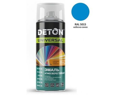 Эмаль аэрозоль алкидная атмосферостойкая Небесно-синяя RAL 5015 "Deton Universal" 520 мл