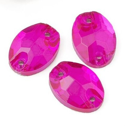 Стразы стекло 8*10мм. "Овал" фуксия/31