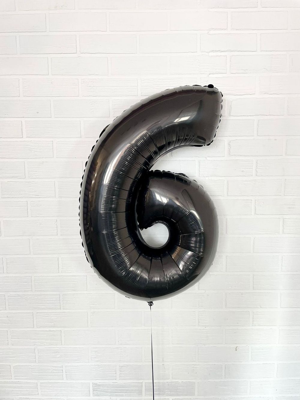 FM Шар 40" / 102 см "Цифра 6" Черный (БГ-60)  Изображение2
