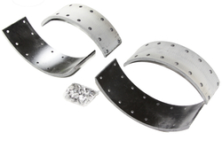 Рем. комплект тормозных накладок а/м УРАЛ-375 стар. обр.  (Сверл./с заклёпками/ширина 120мм./ к-т 4 шт.) ФРИТЕКС