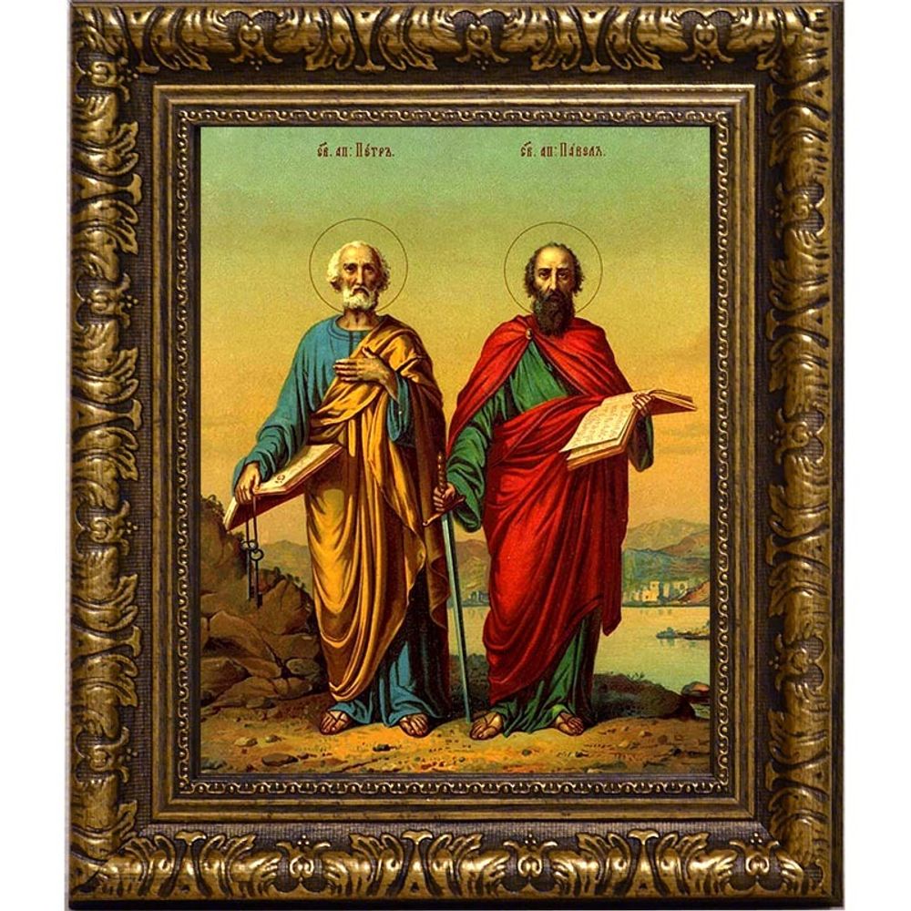 Петр и Павел  Святые апостолы. Икона на холсте.