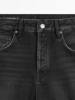 Massimo Dutti Джинсы свободного кроя со средней посадкой, черный