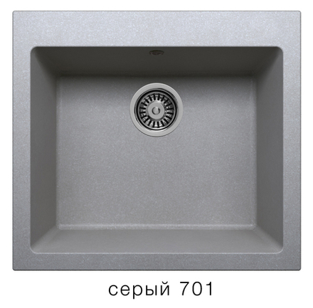 Кухонная мойка Tolero R-111 555x500мм Серый №701