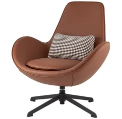 Крутящееся кресло Ostra, коричневая экокожа