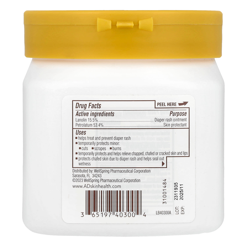 A+D, Original Ointment, мазь от пеленочной сыпи + средство для защиты кожи, 454 г (1 фунт)