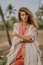 Berber пальто-пончо (беж/коралл)