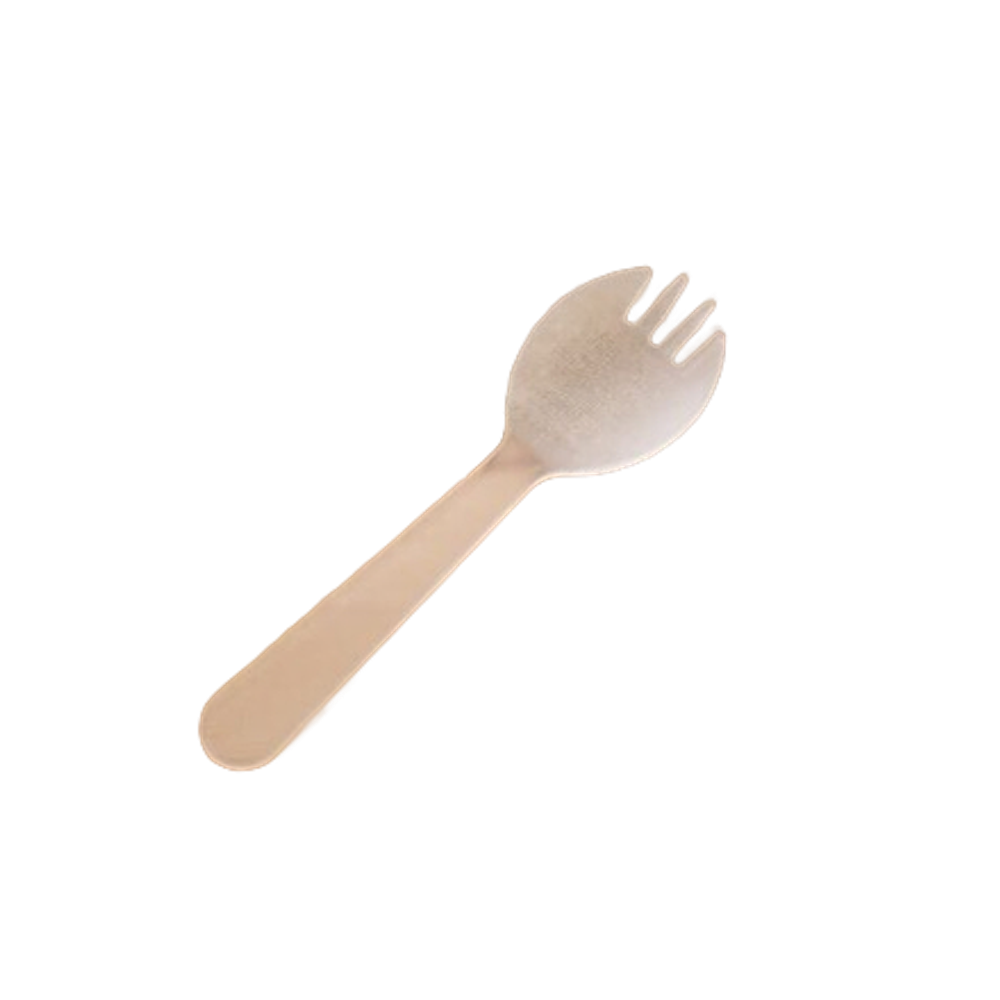 Ложка-вилка корейская прозрачная, 11,5 см