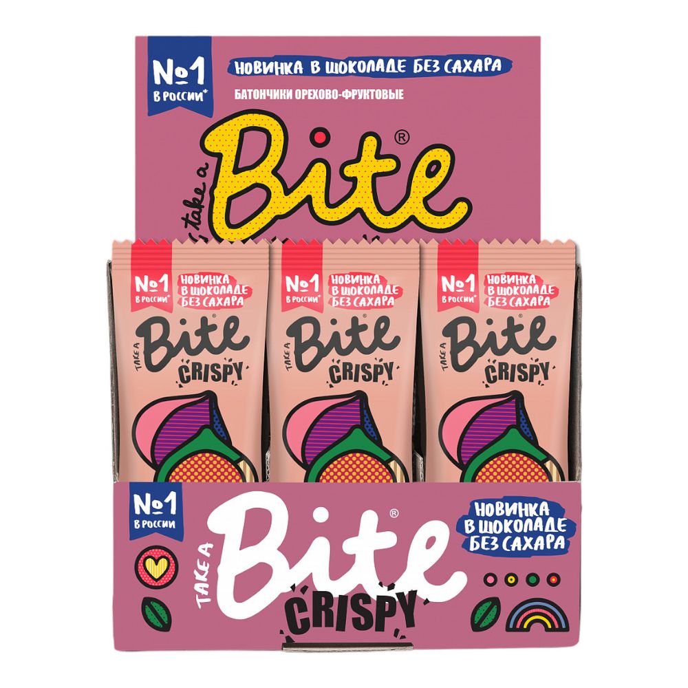 Батончик Bite орехово-фруктовый глазированный в тёмном шоколаде Инжир-Пекан, 45 г (Bite)