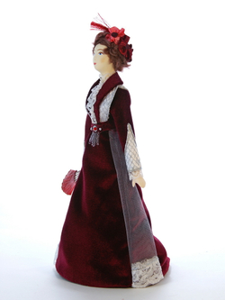 Кукла коллекционная в женском дворянском костюме к. 19 века