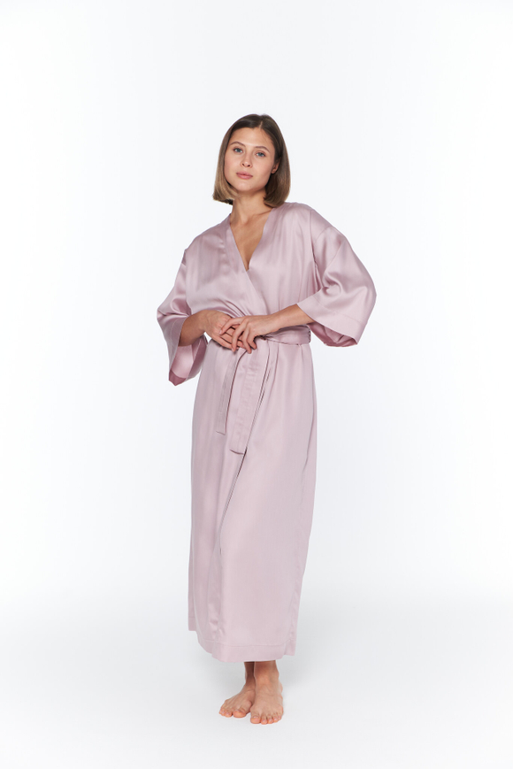 Халат из тенселя розовый дым