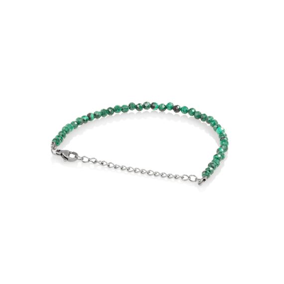 Браслет из камней малахита ограненного 4 мм, вид 2