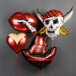 Шар (23''/58 см) Фигура, Губы, Красный, 1 шт.