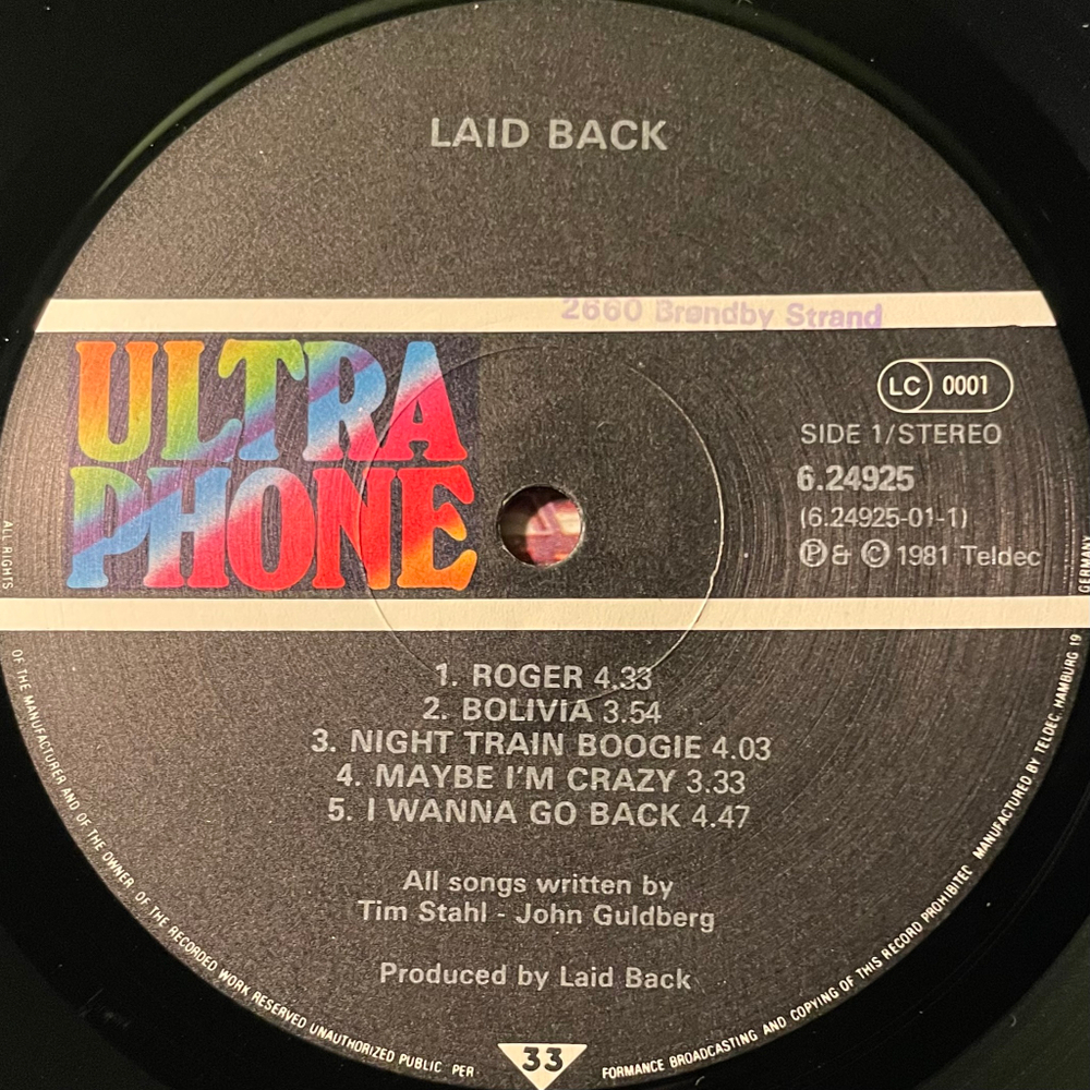 Laid Back ‎– Laid Back (Германия 1981г.)