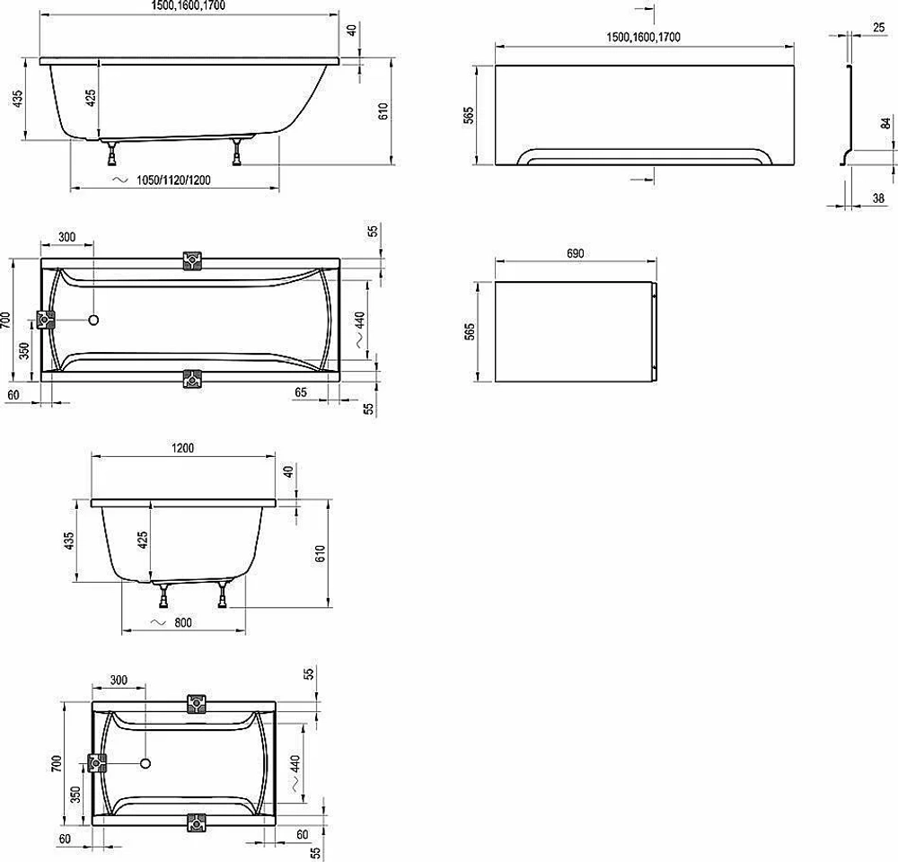 Ванна акриловая Ravak Classic N 160x70