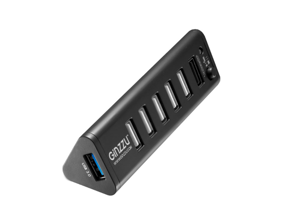 Картридер USB - Xaб Ginzzu GR-315UB (7USB 3.0)