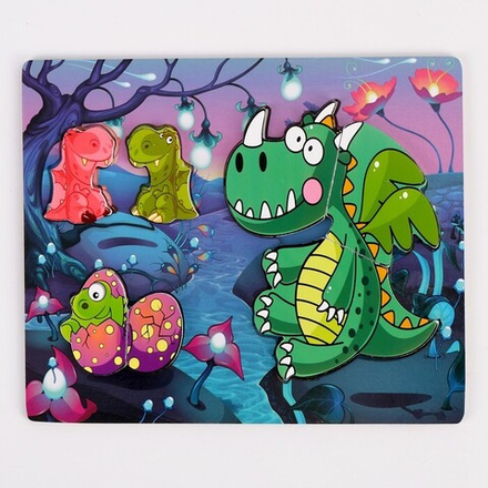 Рамка -вкладыш «Дракончики», 7 деталей, 0.5×24×20 см