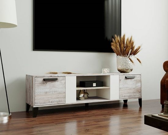 Тумба-ТВ ПАРУС-7  дуб юкон / белый