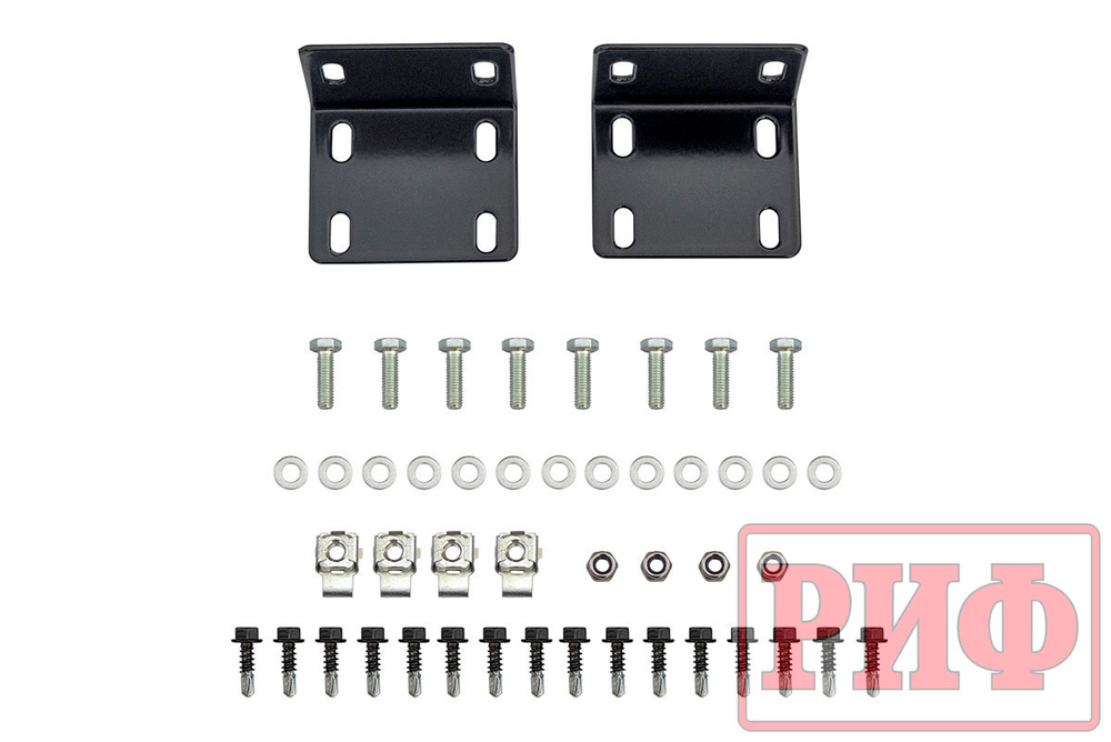 Бампер силовой передний Mitsubishi Pajero Sport 2015-2020 с доп. фарами (арт. B0205) и защитой бачка омывателя РИФ