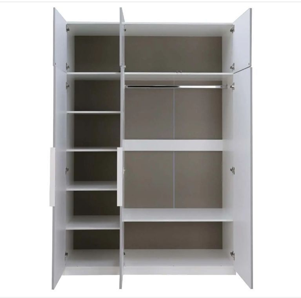 Шкаф для одежды распашной с полками Белый 200х57х220