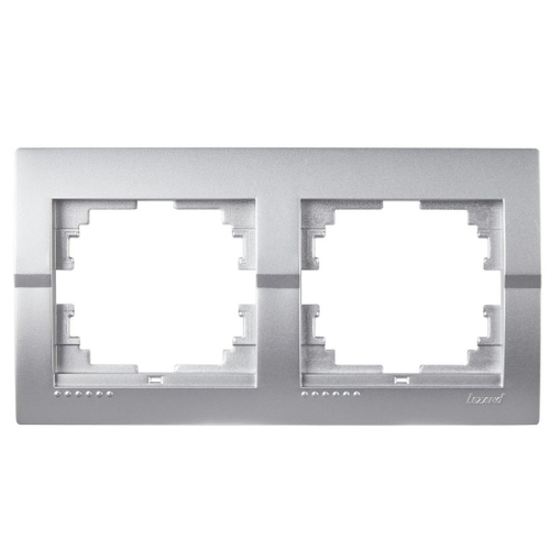 DERIY 702 2800 147 Рамка 2-ая гориз., серебристый металлик