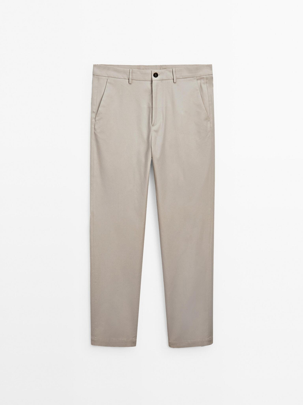 Massimo Dutti Брюки текстурированные Slim Fit, бежевый