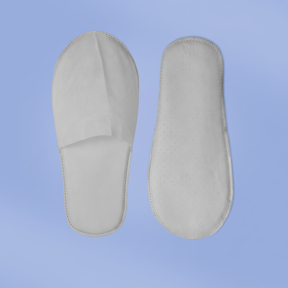 Тапки спанбонд, закрытый мыс (100 пар), одноразовые, белые, с накатом и подошвой 5 мм