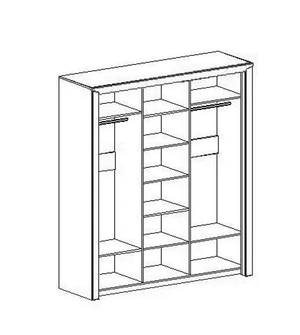 Шкаф 3 дв. с раздвижными дверями "Соренто" спальня