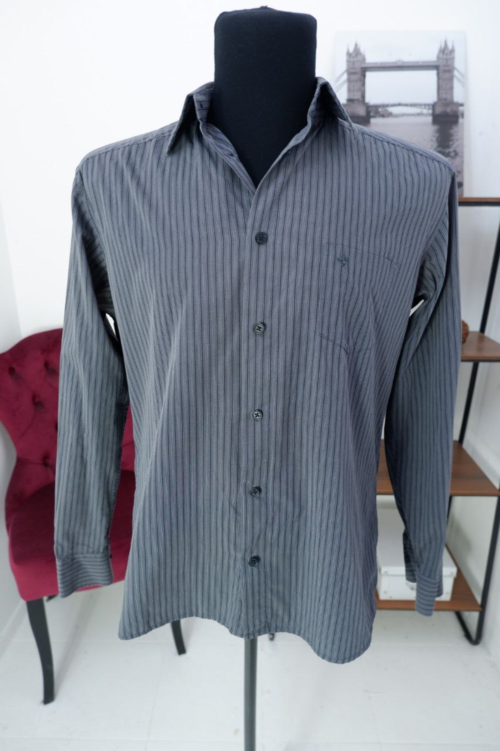 Рубашка Zolla с хлопком в полоску 52 размер