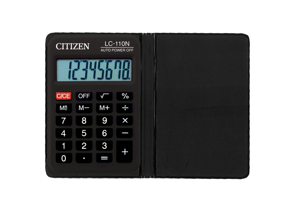 Калькулятор карм. Citizen LC-110 8р.черный ПВХ-обложка