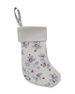 Сапожок новогодний 22х35см Mix&Match Home Пуансеттия серебристо-голубой