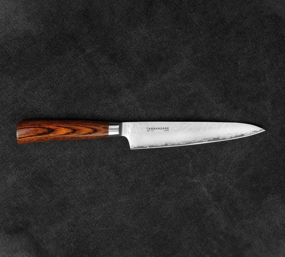 Tamahagane Универсальный нож Tsubame Brown 15см.