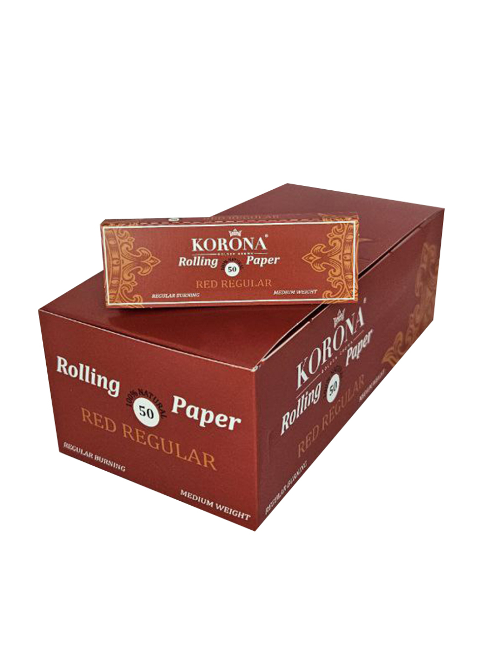 Бумага для сигарет блок "Korona" Red Regular 70мм 50л*50шт