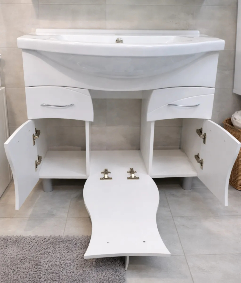 Тумба Алекса 100 с умывальником Эльбрус (в комплекте)