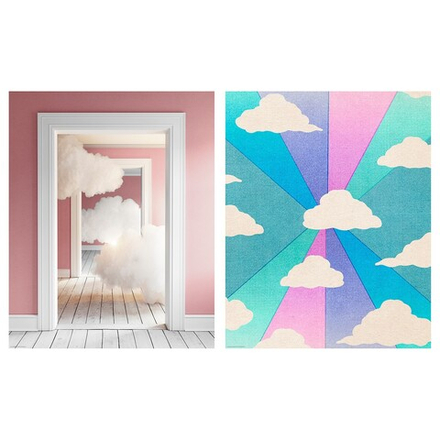 IKEA BILD  (ИКЕА БИЛД)  -  Плакат, белые облака, 40x50 см