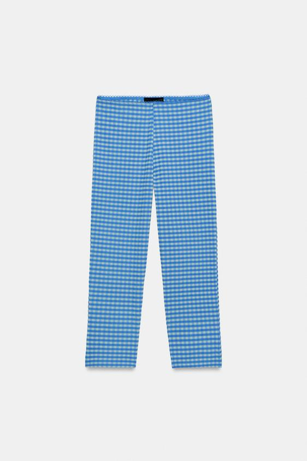 ZARA БРЮКИ КАПРИ В КЛЕТКУ ВИШИ, СИНИЙ/БЕЛЫЙ