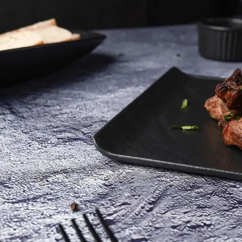 Блюдо прямоугольное 33,5*20,5 см h1,5 см с бортами Side Up2 Black Raw Stellar P.L. Proff Cuisine [1]