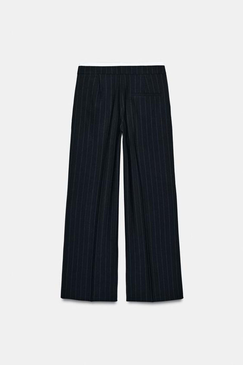 ZARA БРЮКИ С ШИРОКИМИ ШТАНИНАМИ И ДВОЙНЫМ ПОЯСОМ, ПОЛОСКИ