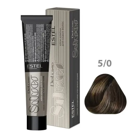 ESTEL De Luxe Silver Краска для волос, 5/0 светлый шатен, 60мл