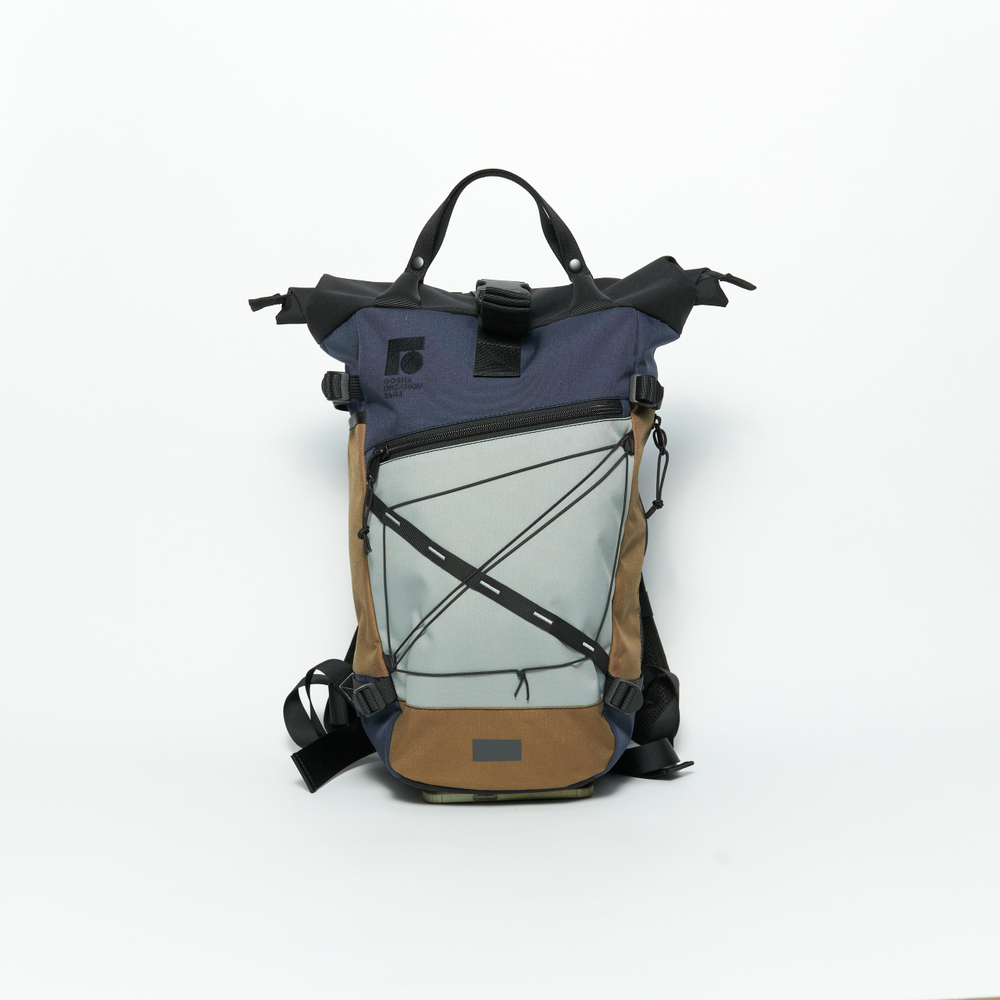 Рюкзак Rolltop Grubo 500 M светло-серый/бежево-коричневый/чернильный