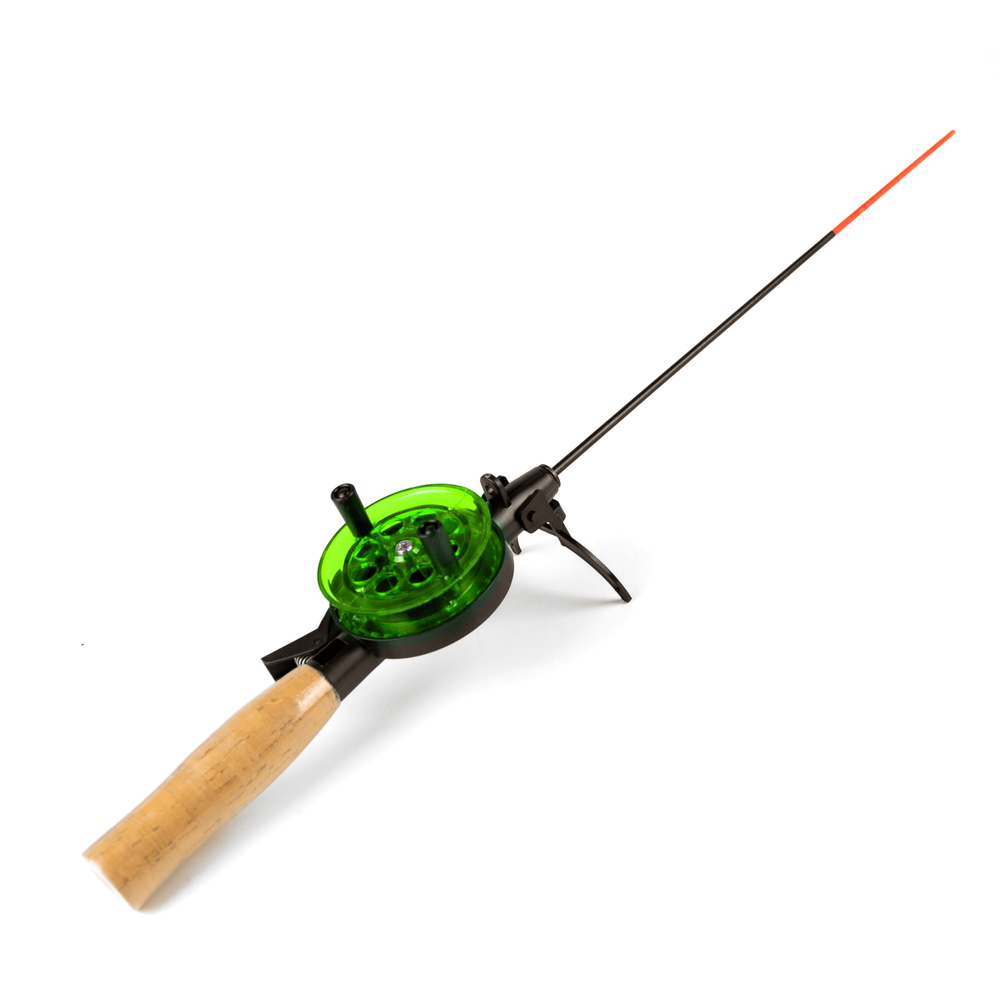 Удочка зимняя Три Кита Техно d-65, с пробковой ручкой (хлыст стекловолокно), Желтая