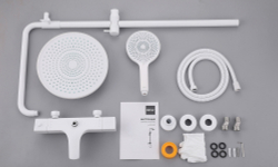 Душевая стойка ABBER Thermostat AF8516FWL с термостатом и изливом, белый матовый