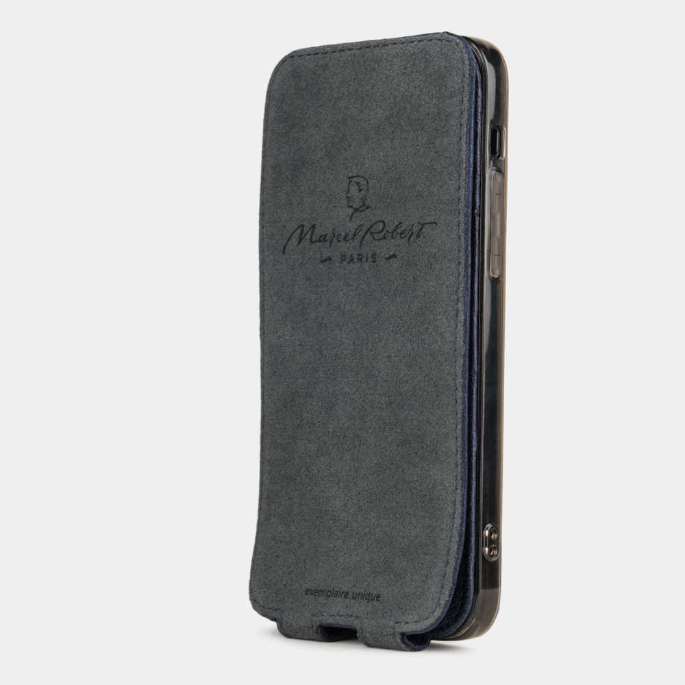 Special order: Чехол для iPhone 12/12Pro из кожи страуса, синего цвета