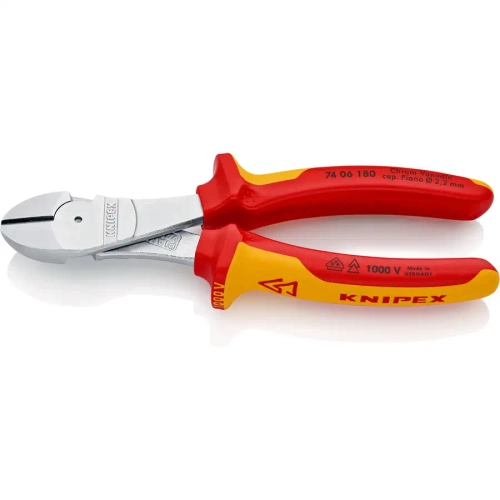 Кусачки боковые особой мощности хромированные 180 мм Knipex 74 06 180
