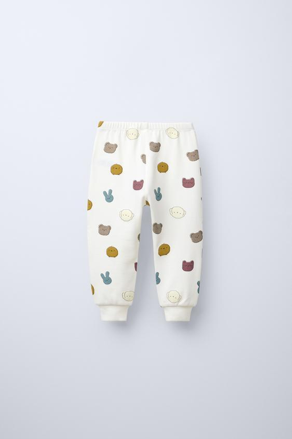 ZARA ТЕПЛАЯ ПИЖАМА С АНИМАЛИСТИЧЕСКИМ ПРИНТОМ, ЭКРЮ