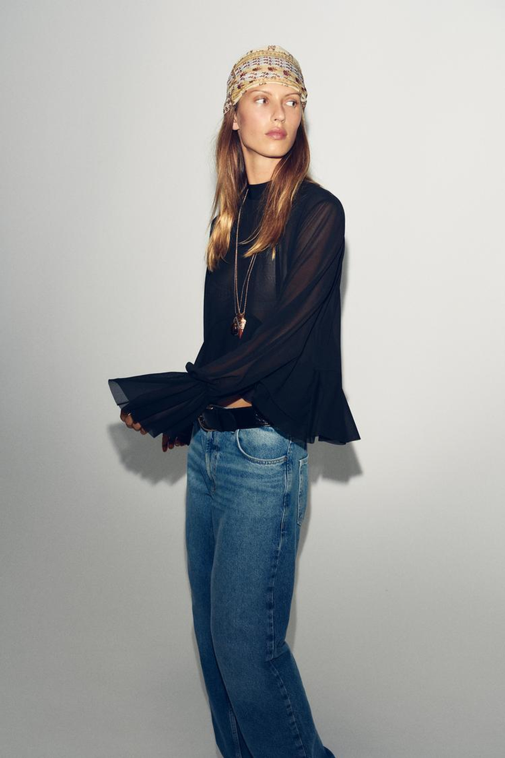 ZARA ЛЕГКИЙ ТОП, ЧЕРНЫЙ