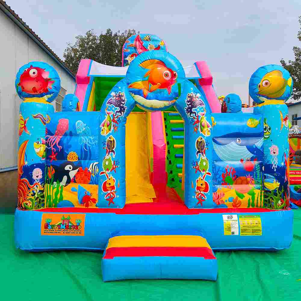 Коммерческий надувной батут-горка «Приключения рыбки 2» 7*4*5.5 м