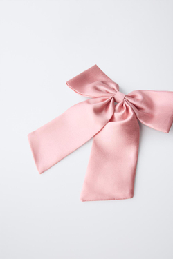 ZARA ЗАКОЛКА ДЛЯ ВОЛОС С БАНТОМ ИЗ ОРГАНЗЫ, РОЗОВЫЙ