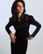 Юбка-годе из черного жаккардового триацетата