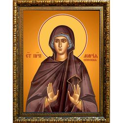 Мария Егисская преподобная. Икона на холсте.