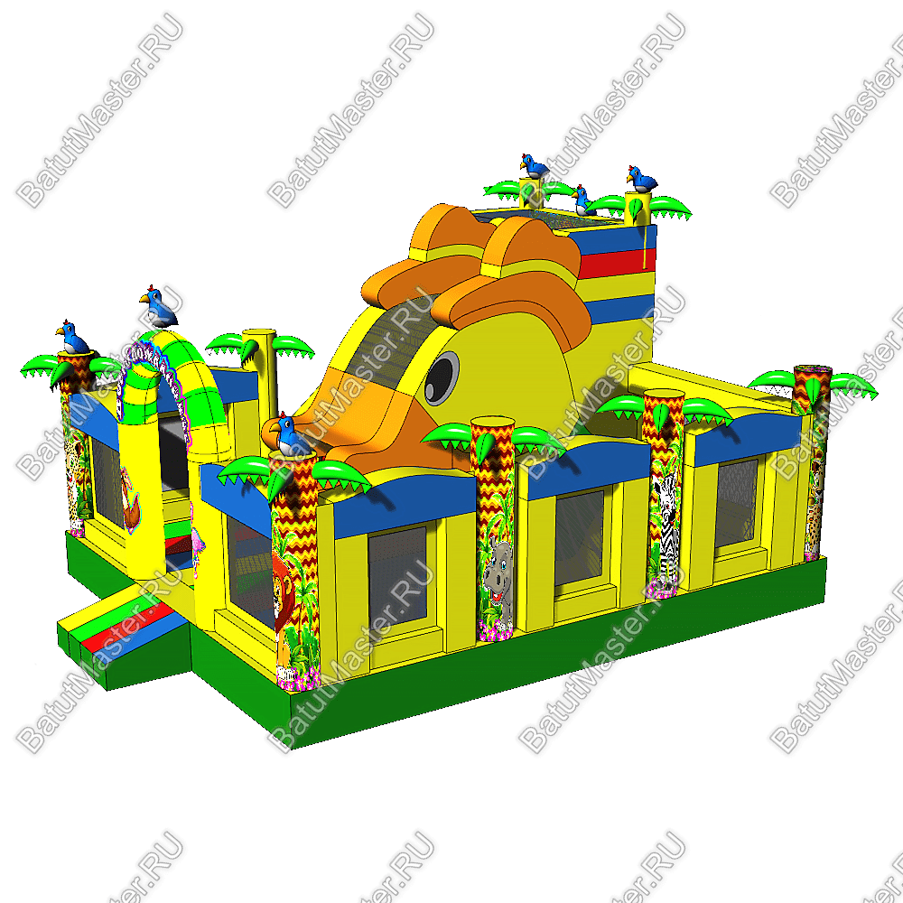 Надувной батут "Мульти-сафари-утка" 6*5*4 м